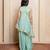 Sea green embroidered  organza co ord set