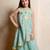Sea green embroidered  organza co ord set