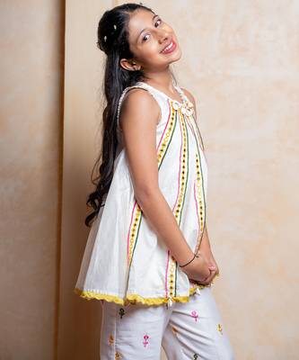 Off white embroidered  chanderi silk  Co Ord Set 5
