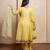 Yellow embroidered  organza  kurta set