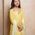 Yellow embroidered  organza  kurta set