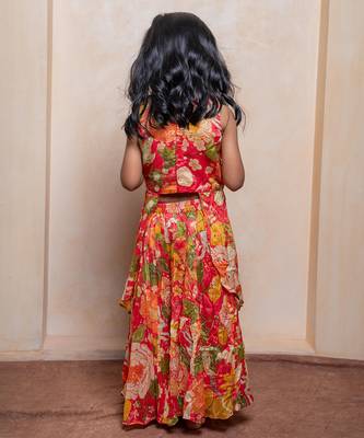 Multicolor embroidered  crepe co ord set 2