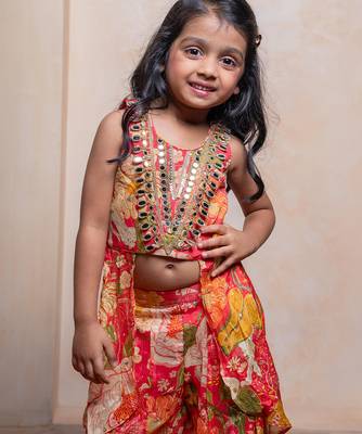 Multicolor embroidered  crepe co ord set 5