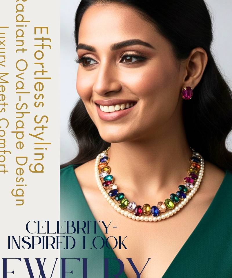 pearl mala multicolor ad & cz cubic zerconia crystal gemstone jewelry set