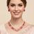 pearl mala pink color ad & cz cubic zerconia crystal gemstone jewelry set