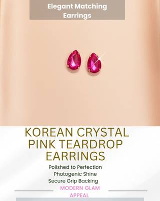 pearl mala pink color ad & cz cubic zerconia crystal gemstone jewelry set 5