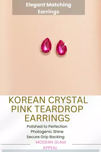 pearl mala pink color ad & cz cubic zerconia crystal gemstone jewelry set