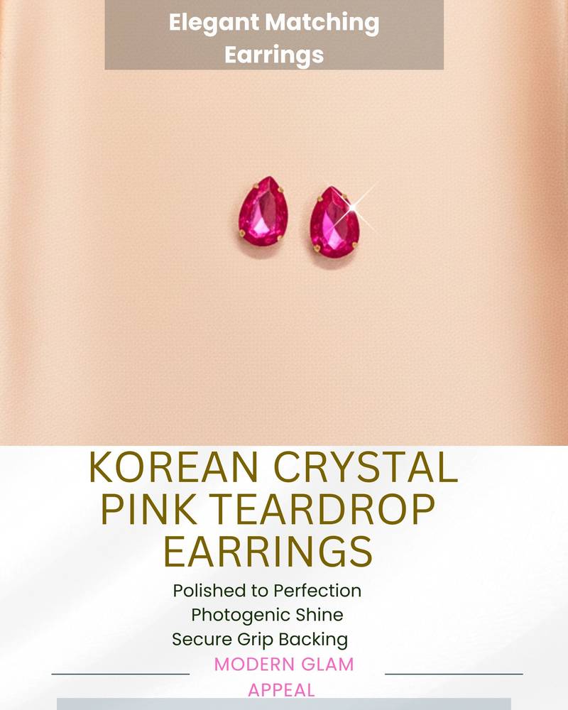pearl mala pink color ad & cz cubic zerconia crystal gemstone jewelry set