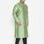 Men's mint green and black silk blend kurta pyjama set