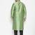 Men's mint green and black silk blend kurta pyjama set