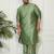 Men's mint green silk blend kurta pyjama set