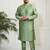 Men's mint green silk blend kurta pyjama set