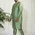 Men's mint green silk blend kurta pyjama set