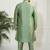 Men's mint green silk blend kurta pyjama set