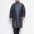 Men's slate silk blend kurta pyjama set