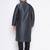Men's slate silk blend kurta pyjama set