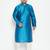 Men's turquoise and cream silk blend kurta pyjama set