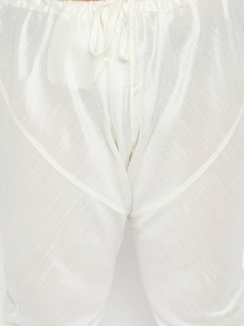 Men's turquoise and cream silk blend kurta pyjama set