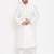 Men's white silk blend kurta pyjama set