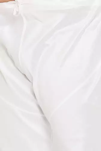 Men's white silk blend kurta pyjama set