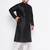 Men's black silk blend kurta pyjama set