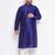 Men's royal blue silk blend kurta pyjama set