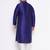 Men's royal blue silk blend kurta pyjama set
