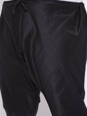 Men's gree silk blend kurta pyjama set 5