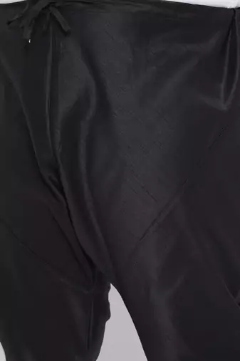 Men's gree silk blend kurta pyjama set