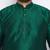 Men's bottle green and mustard silk blend kurta pyjama set