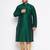 Men's bottle green silk blend kurta pyjama set