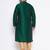 Men's bottle green silk blend kurta pyjama set