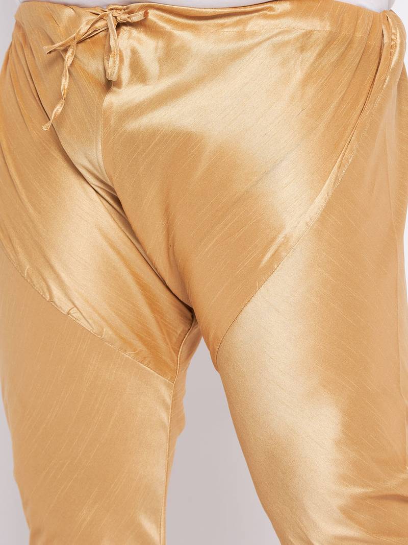 Men's bottle green silk blend kurta pyjama set