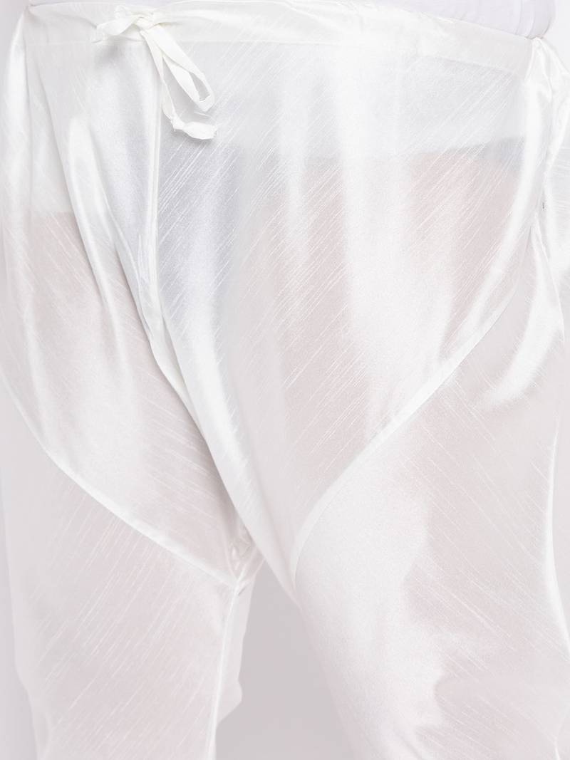 Men's grey silk blend kurta pyjama set