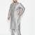Men's grey silk blend kurta pyjama set