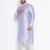 Men's bluish white silk blend kurta pyjama set