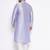 Men's bluish white silk blend kurta pyjama set