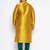 Men's mustard and bottle green silk blend kurta pyjama set