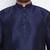 Men's navy blue silk blend kurta pyjama set