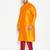 Men's orange and maroon silk blend kurta pyjama set