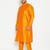 Men's orange silk blend kurta pyjama set