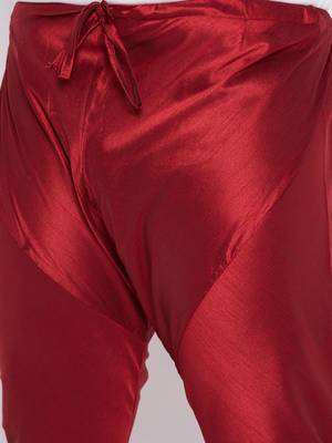 Men's rose gold silk blend kurta pyjama set 5