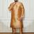 Men's rose gold silk blend kurta pyjama set