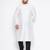 Men's white silk blend kurta pyjama set