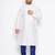 Men's white silk blend kurta pyjama set