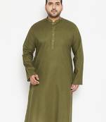 Men's mint green cotton blend kurta