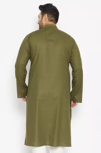 Men's mint green cotton blend kurta