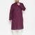 Men's purple cotton blend kurta