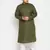 Men's mint green and white cotton blend kurta pyjama set