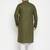 Men's mint green and white cotton blend kurta pyjama set